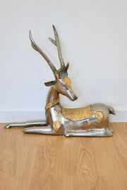 Chinese Style Gilt Metal Recumbent Stag