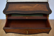 French Inlaid Bronze Mounted Marble Top Writing Desk