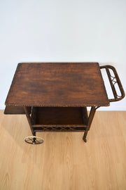 Rattan & Wood Bar Cart