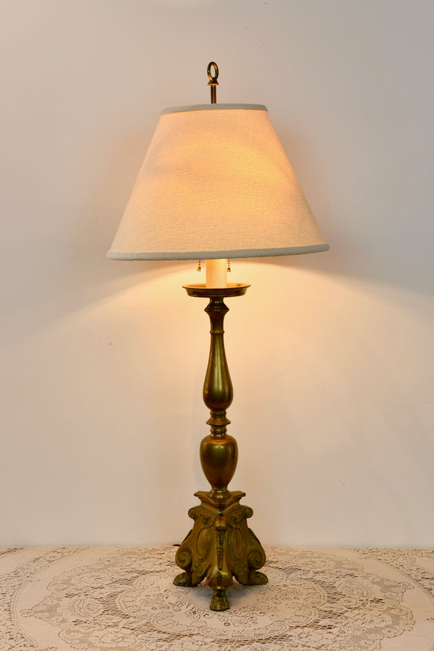 Italian Baroque Style Brass Altar Stick Lamp