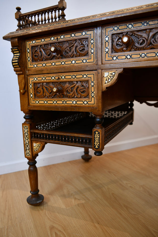 Moorish Walnut & Mother of Pearl Desk