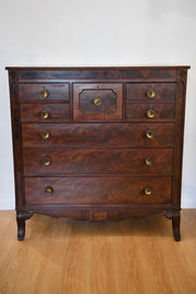 Antique Flame Mahogany Chest of Drawers