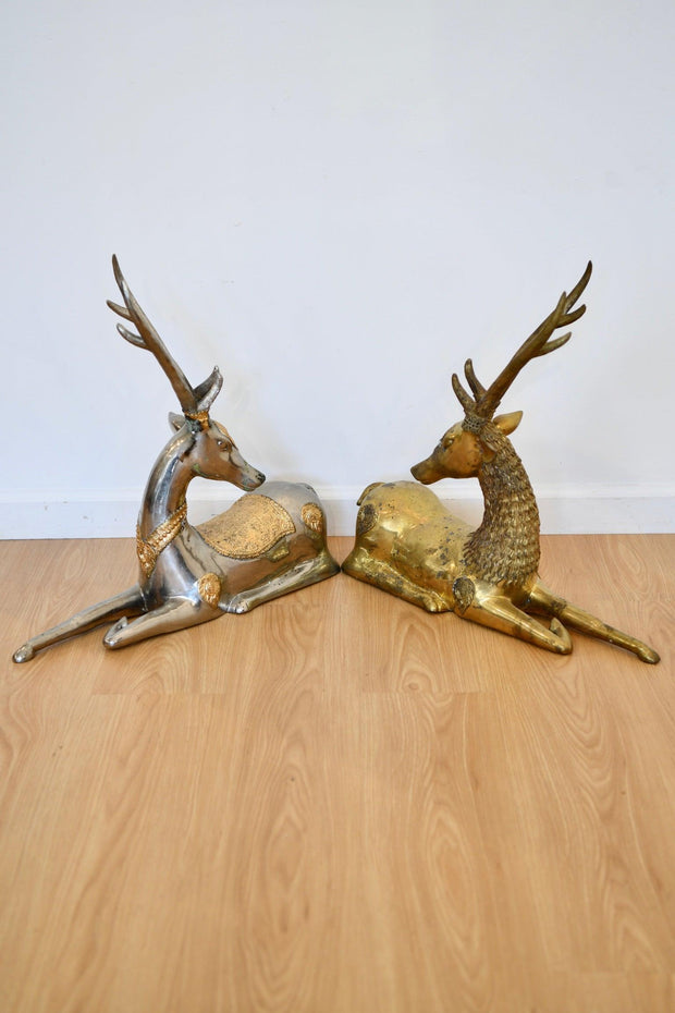 Chinese Style Gilt Metal Recumbent Stag