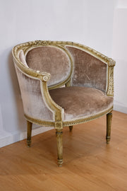 Antique Louis XVI Style Demilune Chair