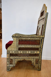 Moorish Mother of Pearl Throne Chair