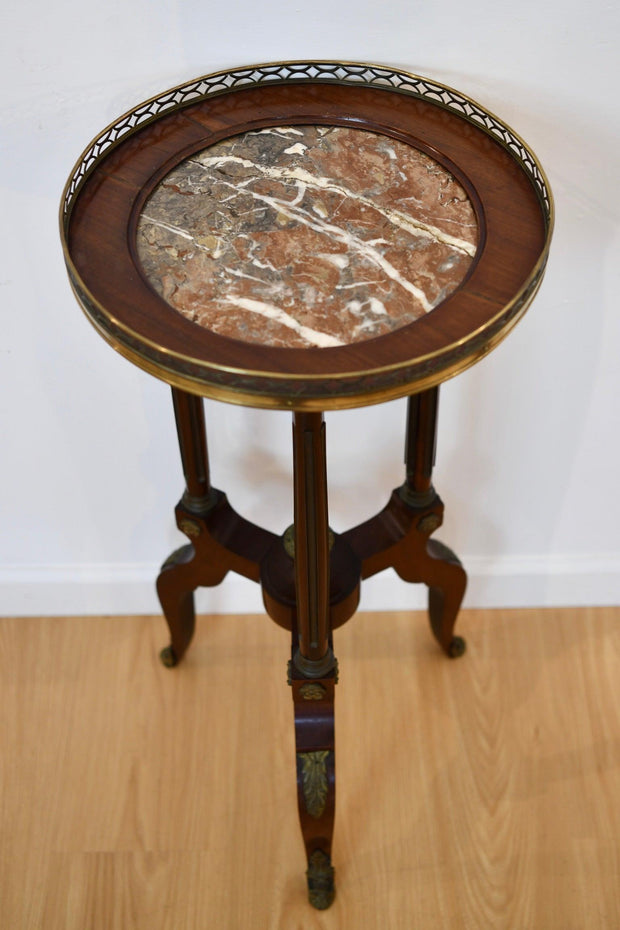 French Marble Inset Gueridon Table