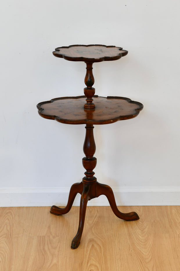Vintage Two-Tier Mahogany Dumbwaiter Table
