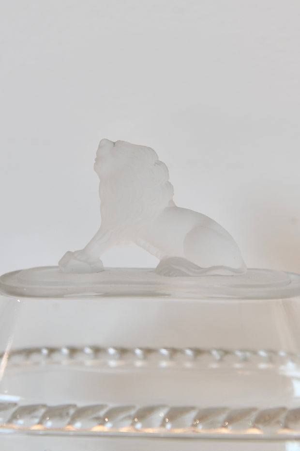 Gillinder & Sons Frosted Lion Glass Compote