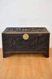 Antique Chinese Cedar Carved Chest