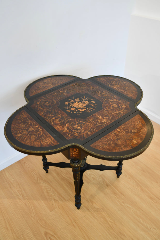 Antique Ebonized Drop Leaf Table