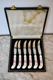 Vintage Royal Crown Derby Cheese/Fruit Knives Set