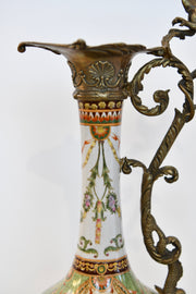 Renaissance-Style Porcelain & Gilt Metal Ewer