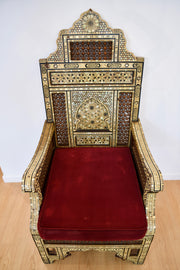 Moorish Mother of Pearl Throne Chair