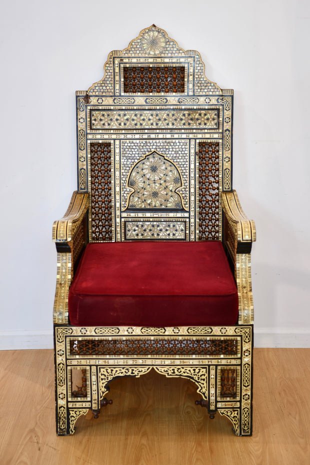 Moorish Mother of Pearl Throne Chair