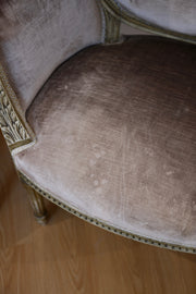 Antique Louis XVI Style Demilune Chair