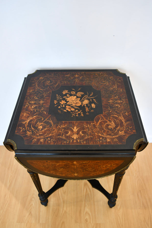 Antique Ebonized Drop Leaf Table