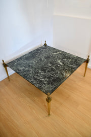 Directoire Style Brass Marble Top Coffee Table