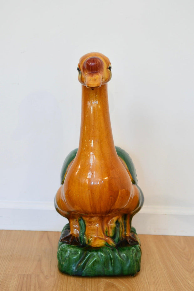 Chinese Sancai Glazed Ceramic Duck