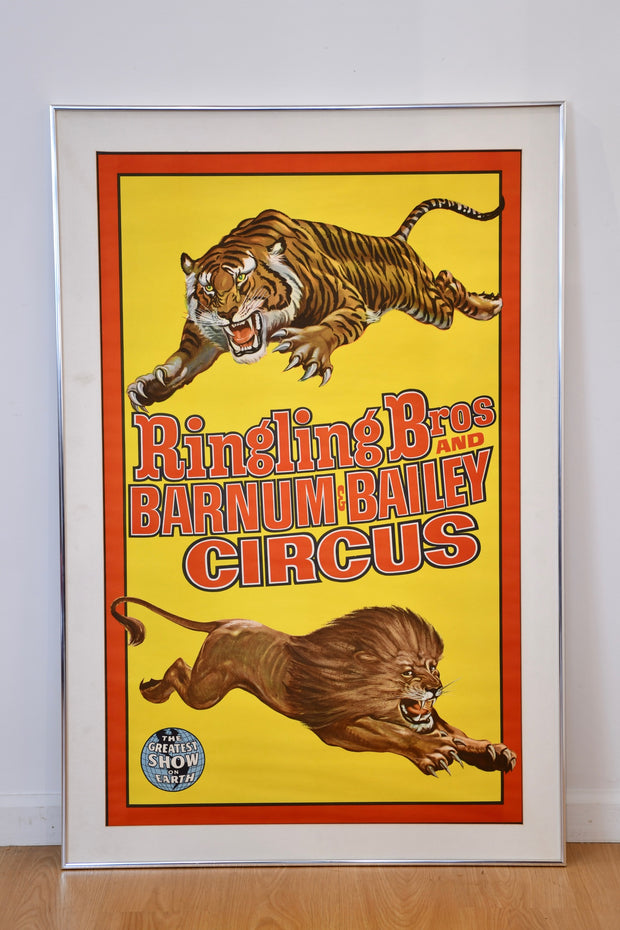Tiger and Lion Circus Lithograph