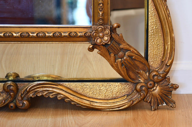 Ornate Gold Mirror With Mirror Panels