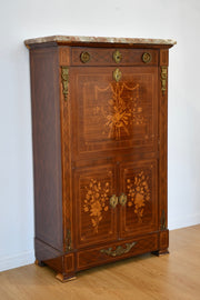 Louis XVI-Style Inlaid Secretaire Abattant