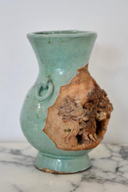 Japanese Blue Glaze Terracotta Vase