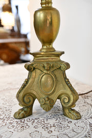 Italian Baroque Style Brass Altar Stick Lamp