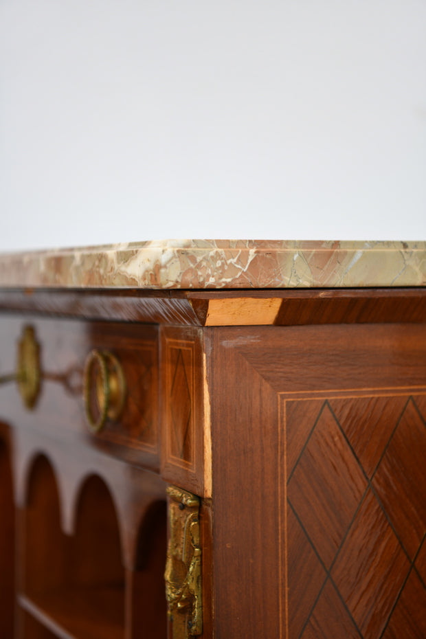 Louis XVI-Style Inlaid Secretaire Abattant