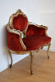 Antique Italian Upholstered Settee