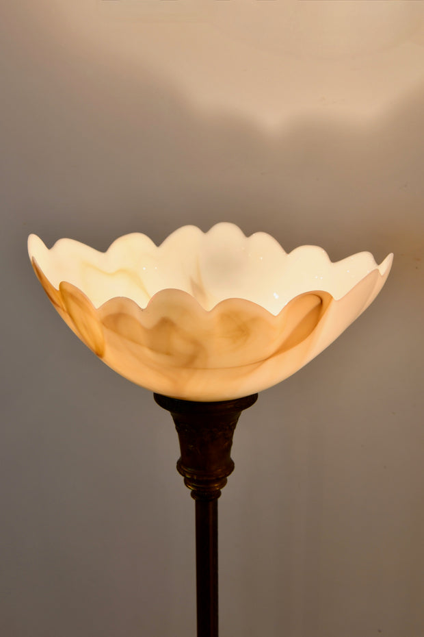 Antique Onyx & Brass Floor Lamp