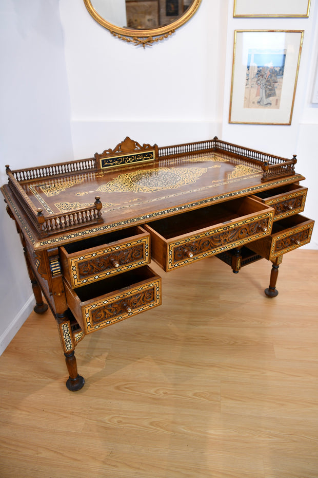 Moorish Walnut & Mother of Pearl Desk