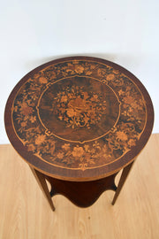 Inlaid Circular Mahogany Occasional Table