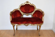Antique Italian Upholstered Settee