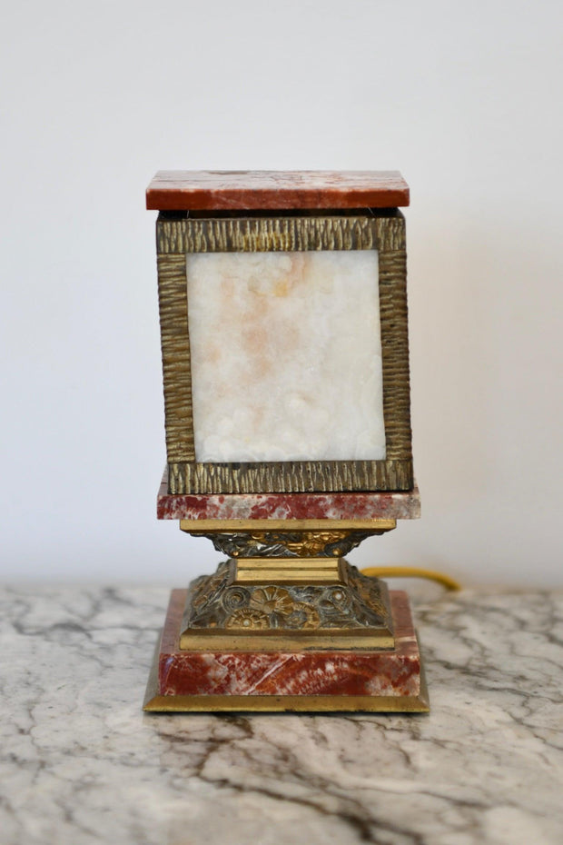 Fer Forge and Marble Table Lamp