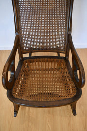 Antique American Caned Rocking Chair