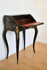 Ebonised And Chinoiserie Decorated Fall Front Desk