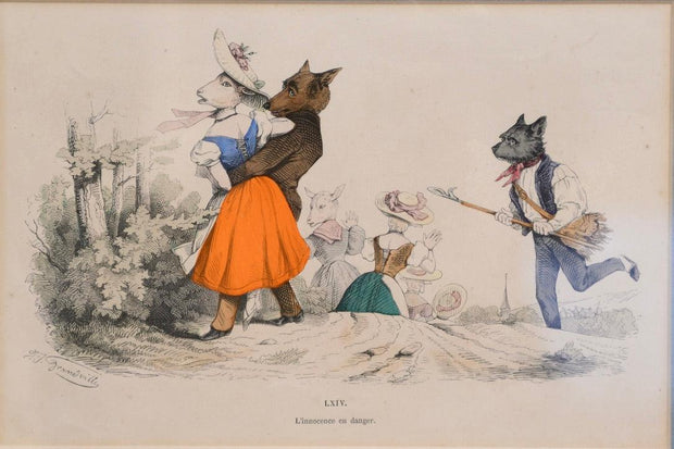 19th C. French Comical Engravings after Grandville