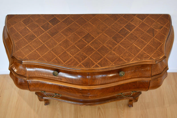 Vintage Parquetry Inlaid Italian Style Commode