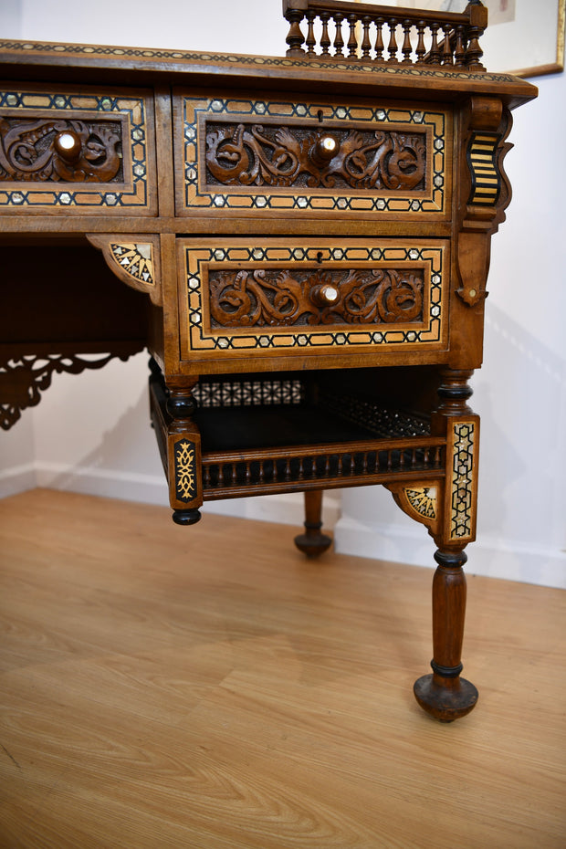 Moorish Walnut & Mother of Pearl Desk