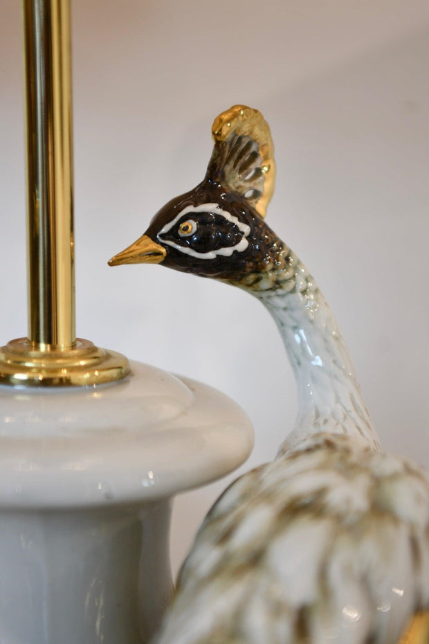 Capodimonte Porcelain Peacock Lamp