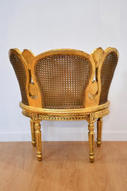 Antique Louis XVI Gold Leaf Cane Chair