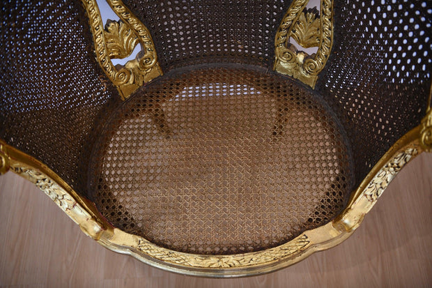 Antique Louis XVI Gold Leaf Cane Chair