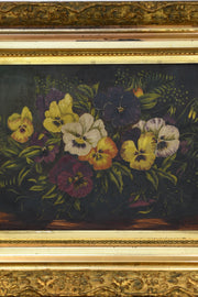 Antique Oil on Board Floral Still Life