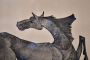 Pencil Signed Lithograph of Horse