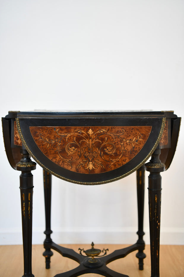 Antique Ebonized Drop Leaf Table