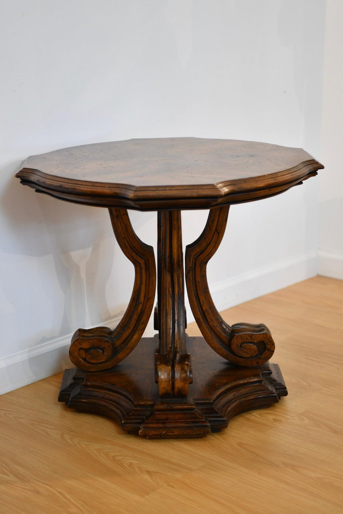 Oak Pedestal Base Low Table Salt Lizard NYC