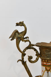 Renaissance-Style Porcelain & Gilt Metal Ewer