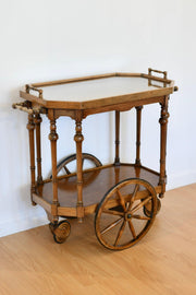 Continental Fruitwood Cocktail Cart