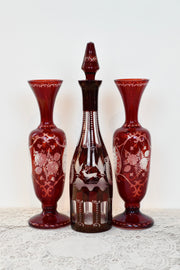 Czech Handmade Ruby Bohemian Glass