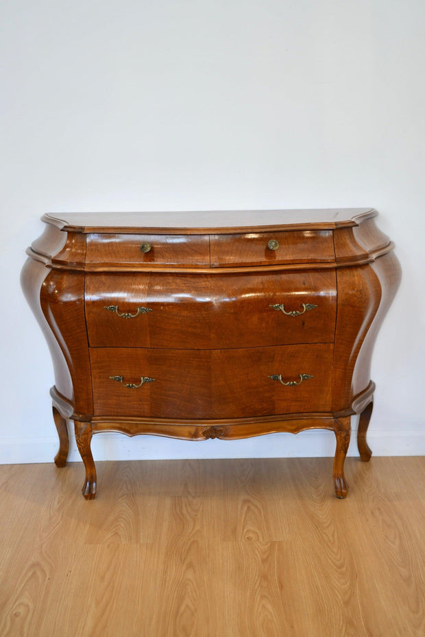 Vintage Parquetry Inlaid Italian Style Commode